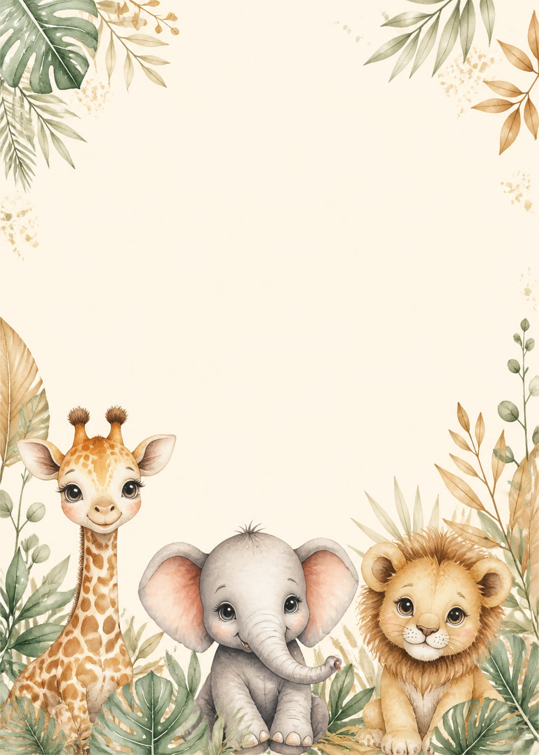 Plantilla Safari de sueños para infantiles